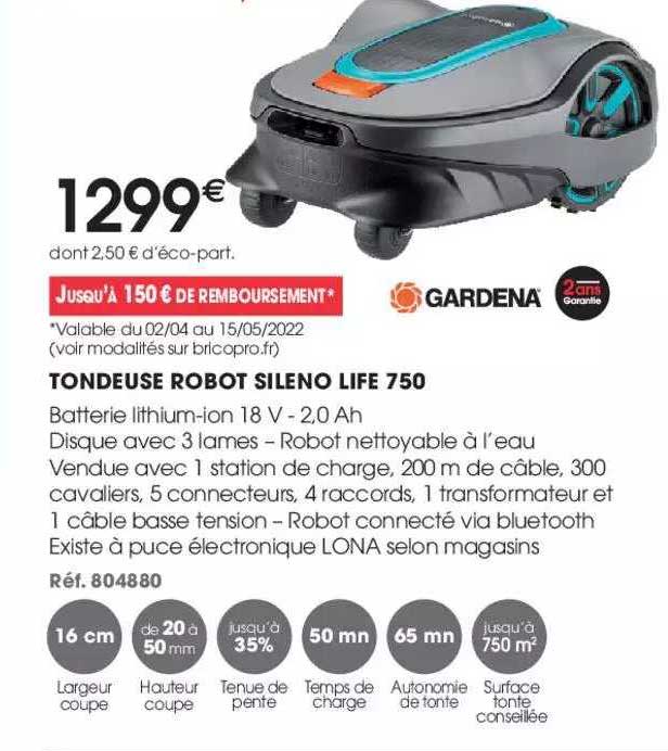tondeuse robot sileno life 750 gardena