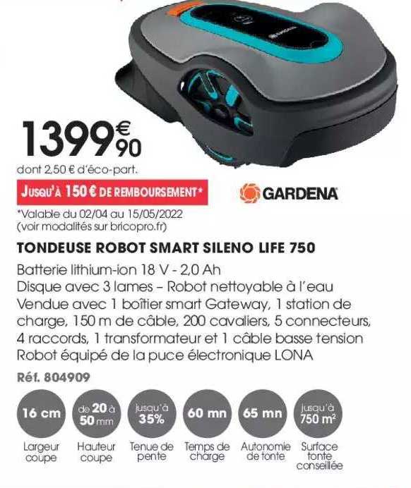 tondeuse robot smart sileno life 750 gardena