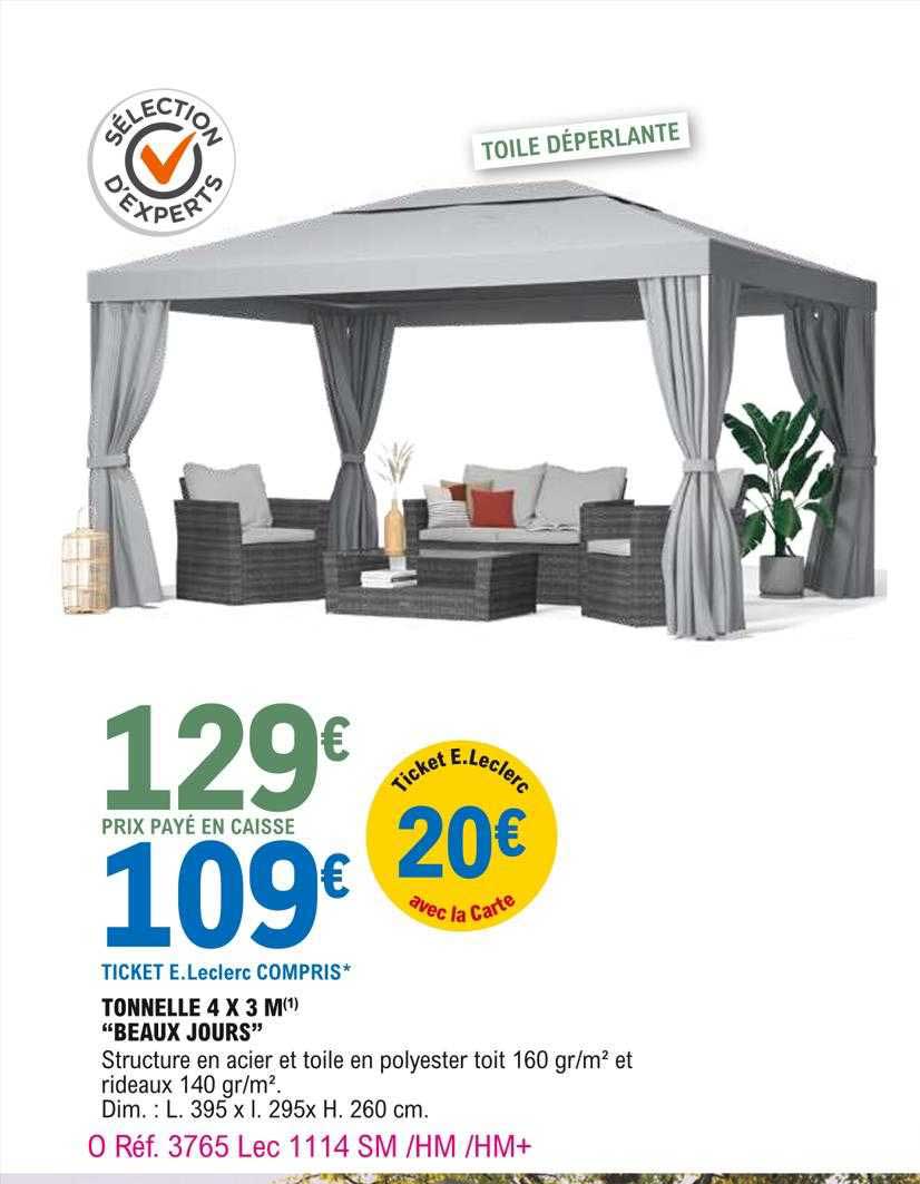 tonnelle 4 x 3 m "beaux jours"