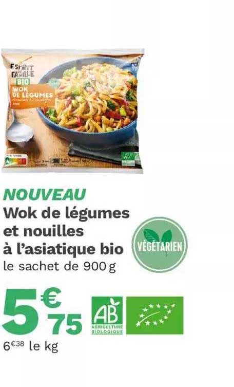 wok de légumes et nouilles à l'asiatique bio