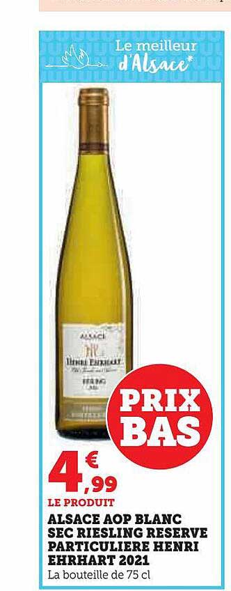 alsace aop blanc sec riesling réserve particulière henri ehrhart 2021
