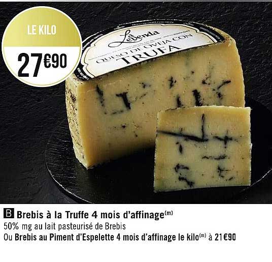brebis à la truffe 4 mois d'affinage
