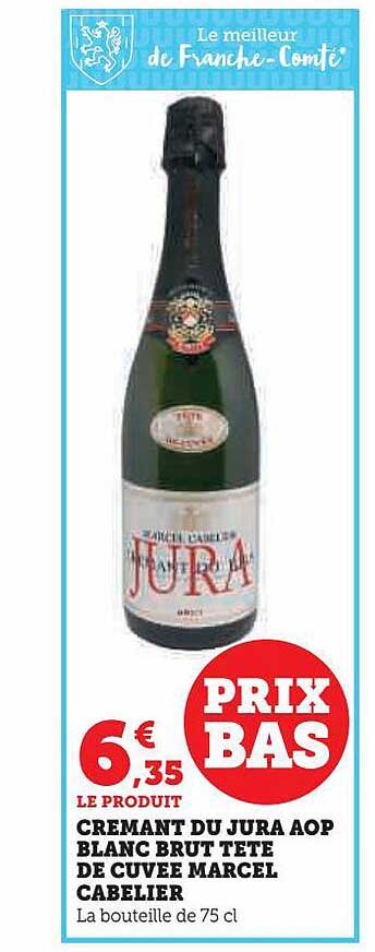 crémant du jura aop blanc brut tête de cuvée marcel cabelier