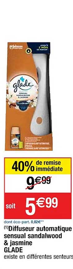 diffuseur automatique sensual sandalwood & jasmine glade