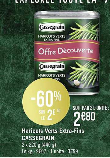 haricots verts extra-fins cassegrain
