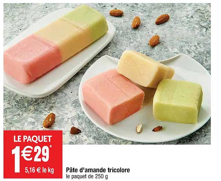 pâte d'amande tricolore
