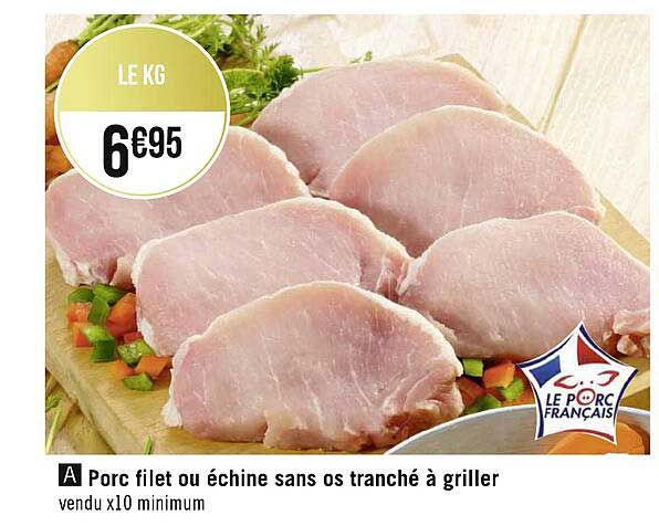 Porc Filet Ou échine Sans Os Tranché à Griller
