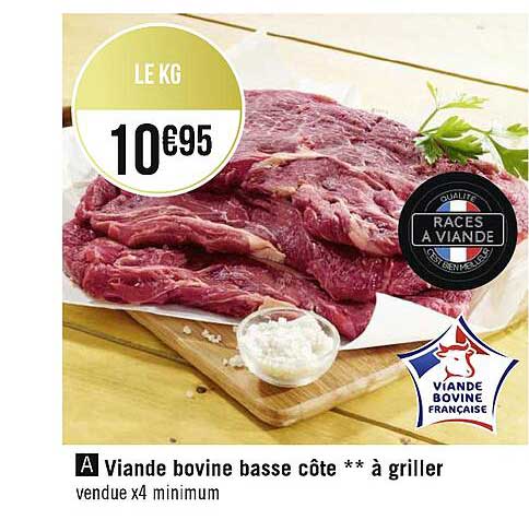 viande bovine basse côte**à griller