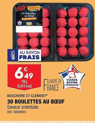 30 Boulettes Au Bœuf Boucherie St-clément