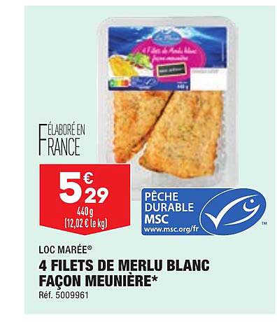 4 filets de merlu blanc façon meunière loc marée