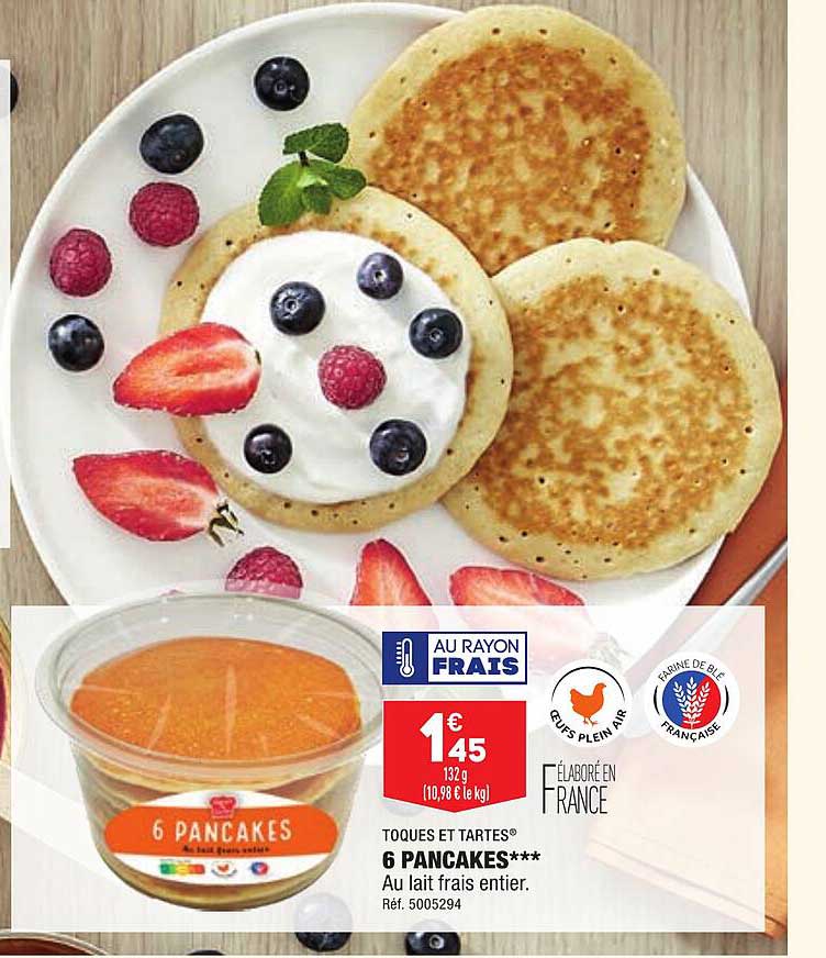 6 pancakes toques et tartes