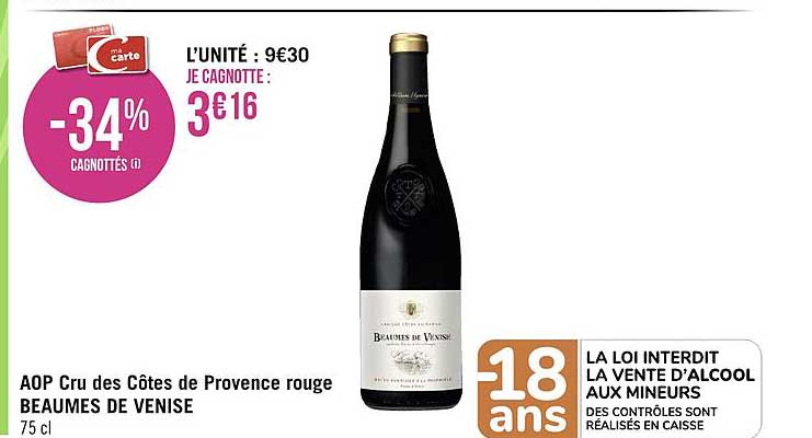 aop cru des côtes de provence rouge beaumes de venise