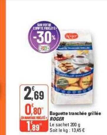 Baguette Tranchée Grillée Roger