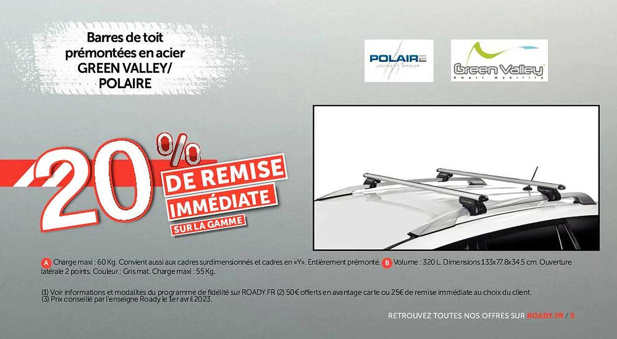 Barres De Toit Prémontées En Acier Green Valley-polaire