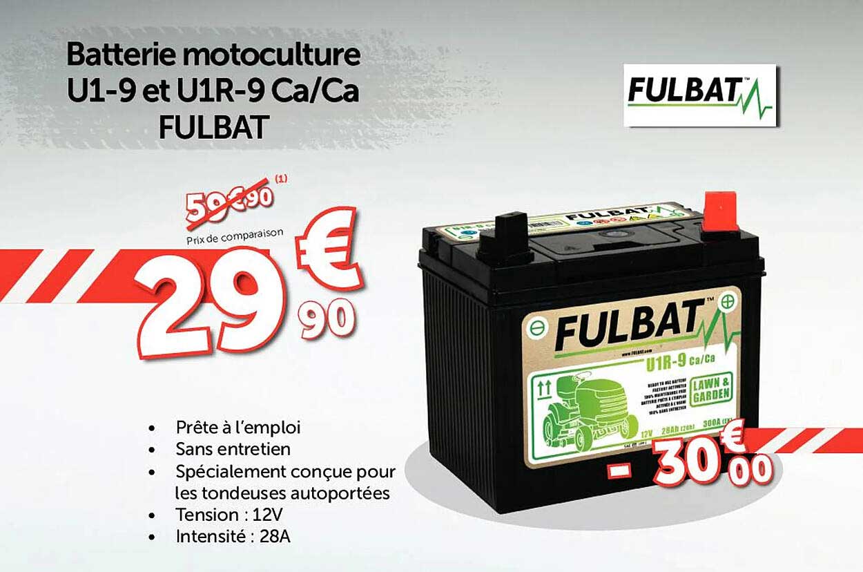 batterie motoculture u1-9 et u1r-9 ca-ca fulbat