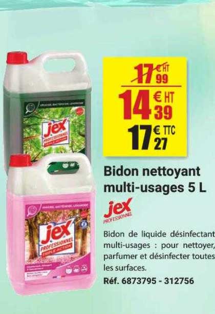 bidon nettoyant multi-usages 5l jex professionnel