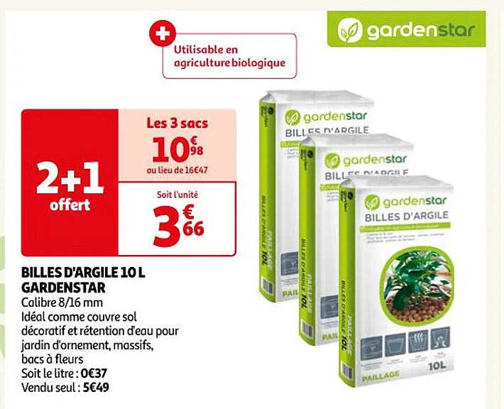billes d'argile 10l gardenstar