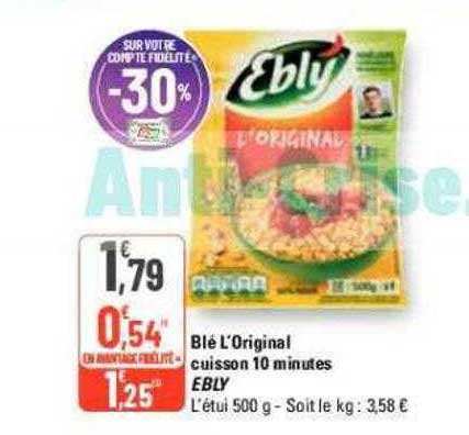 Blé L'original Cuisson 10 Minutes Ebly
