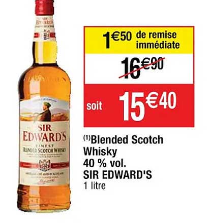 blended scotch whisky 40% vol. sir edward's