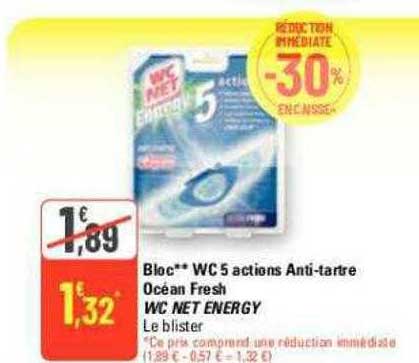 bloc wc 5 actions anti-tartre océan fresh wc net energy