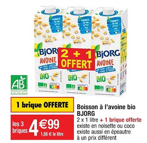boisson à l'avoine bio bjorg