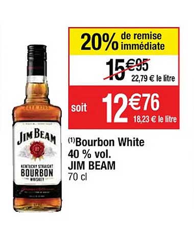 bourbon white 40% vol. jim beam