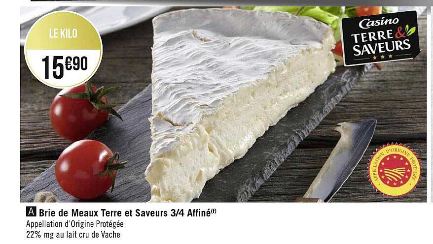 Brie De Meaux Terre Et Saveurs 3-4 Affiné