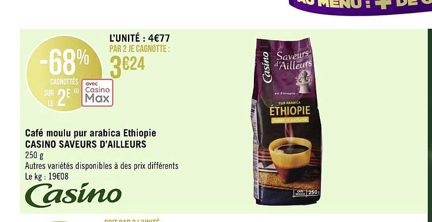 café moulu pur arabica ethiopie casino saveurs d'ailleurs