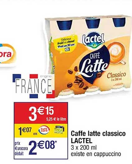 caffe latte classico lactel