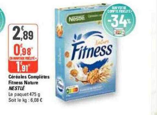 céréales complètes fitness nature nestlé