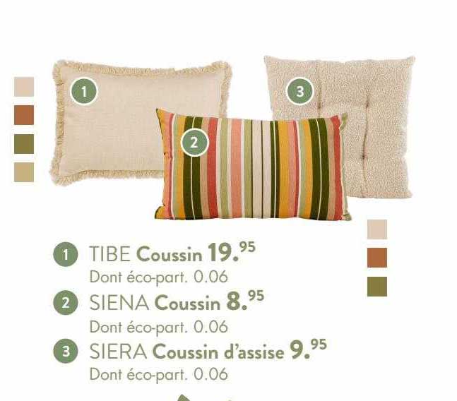 coussin tibe, coussin siena, coussin d'assise siera