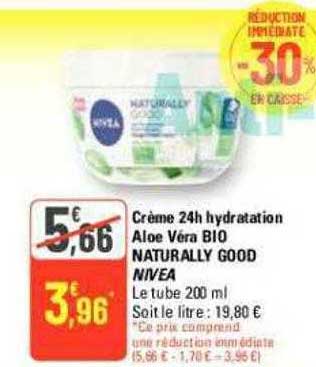 crème 24h hydratation aloe vera bio naturally good nivea