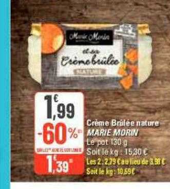 crème brûlée nature marie morin