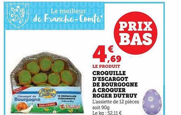 croquille d'escargot de bourgogne à croquer roger dutruy