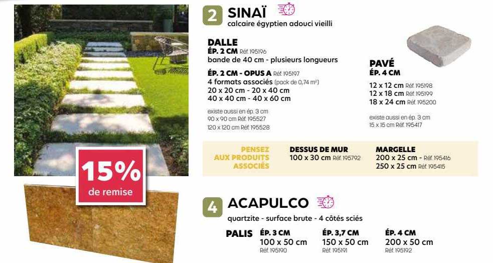 dalle sinaï, pavé sinaï, palis acapulco