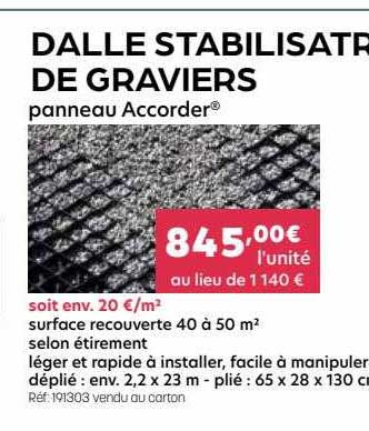 dalle stabilisatrice de graviers
