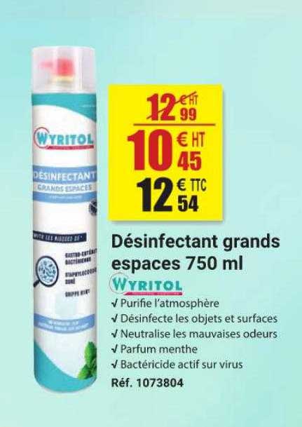 désinfectant grands espaces 750ml wyritol