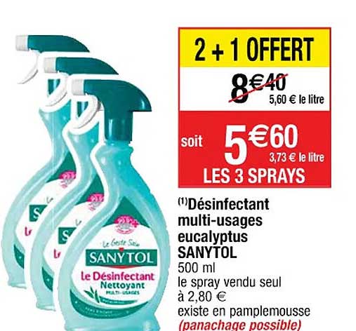 désinfectant multi-usages eucalyptus sanytol