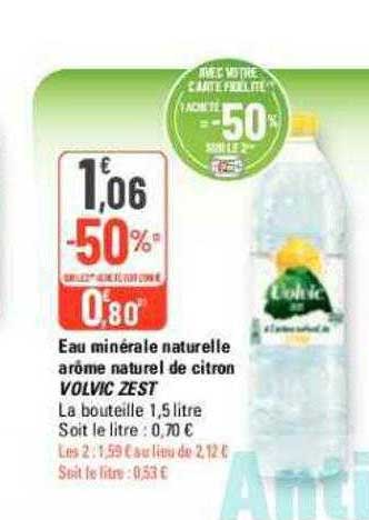 eau minérale naturelle arôme naturel de citron volvic zest