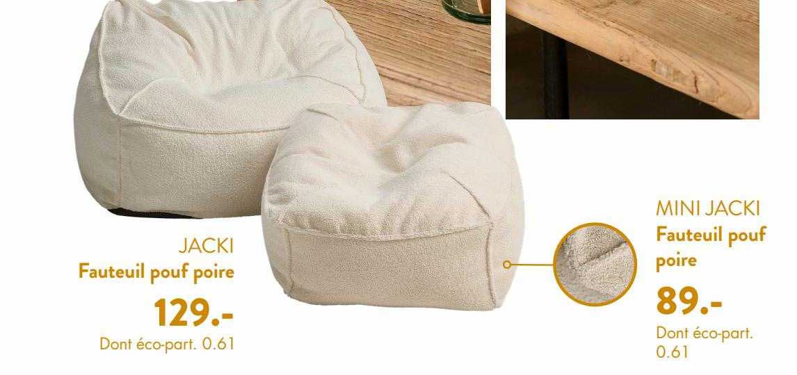 fauteuil pouf poire jacki, fauteuil pouf poire mini jacki
