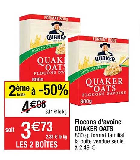 flocons d'avoine quaker oats