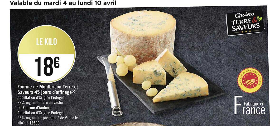 fourme de montbrison terre et saveurs 45 jours d'affinage