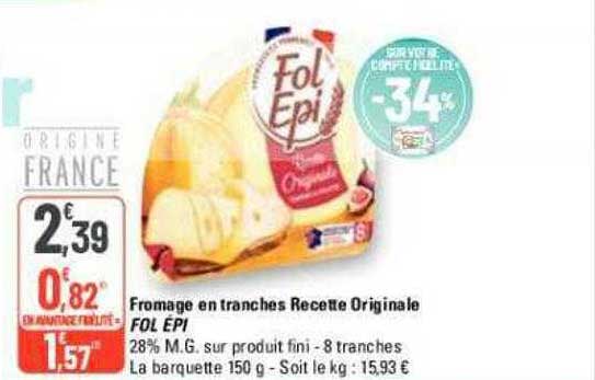 fromage en tranches recette originale fol épi