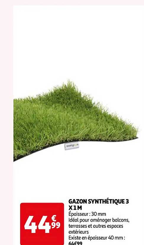 Gazon Synthétique 3 X 1 M
