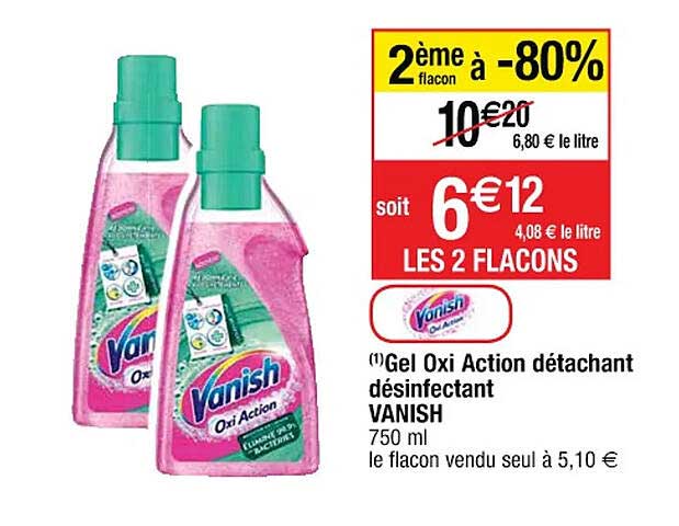 gel oxi action détachant désinfectant vanish