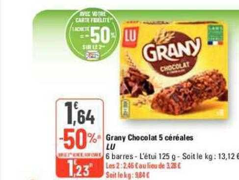 grany chocolat 5 céréales lu