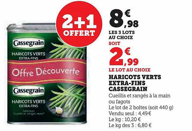 haricots verts extra-fins cassegrain
