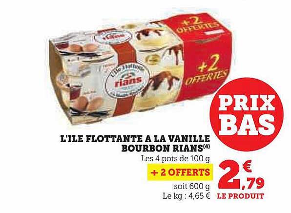 l'île flottante à la vanille bourbon rians