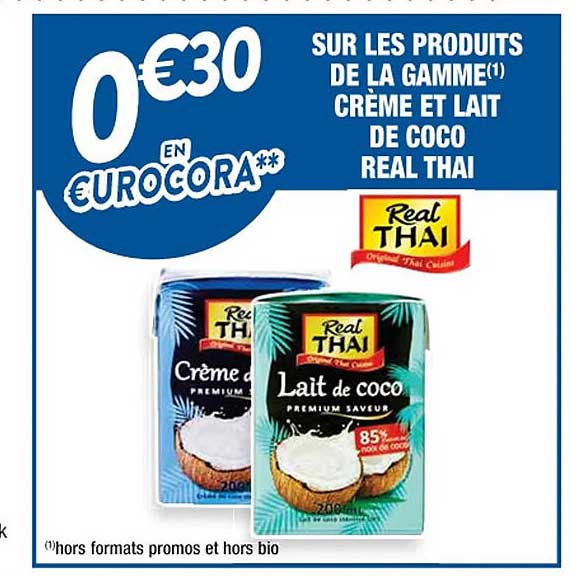 la gamme crème et lait de coco real thaï