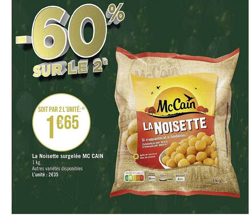 la noisette surgelée mc cain